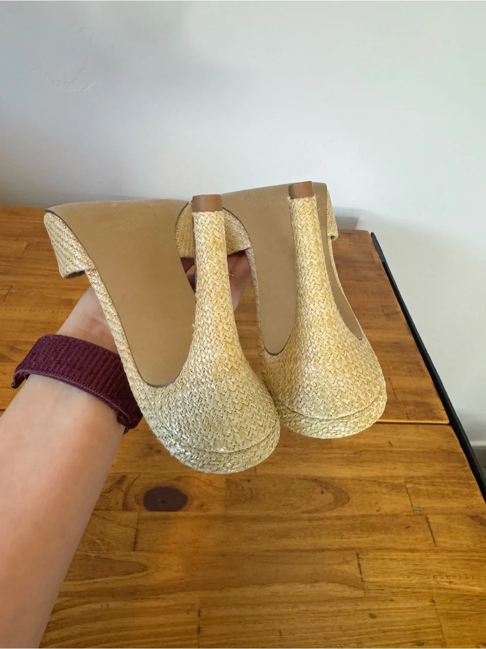 Steve Madden Erin Natural Raffia High Heel Sandals Size 8.5